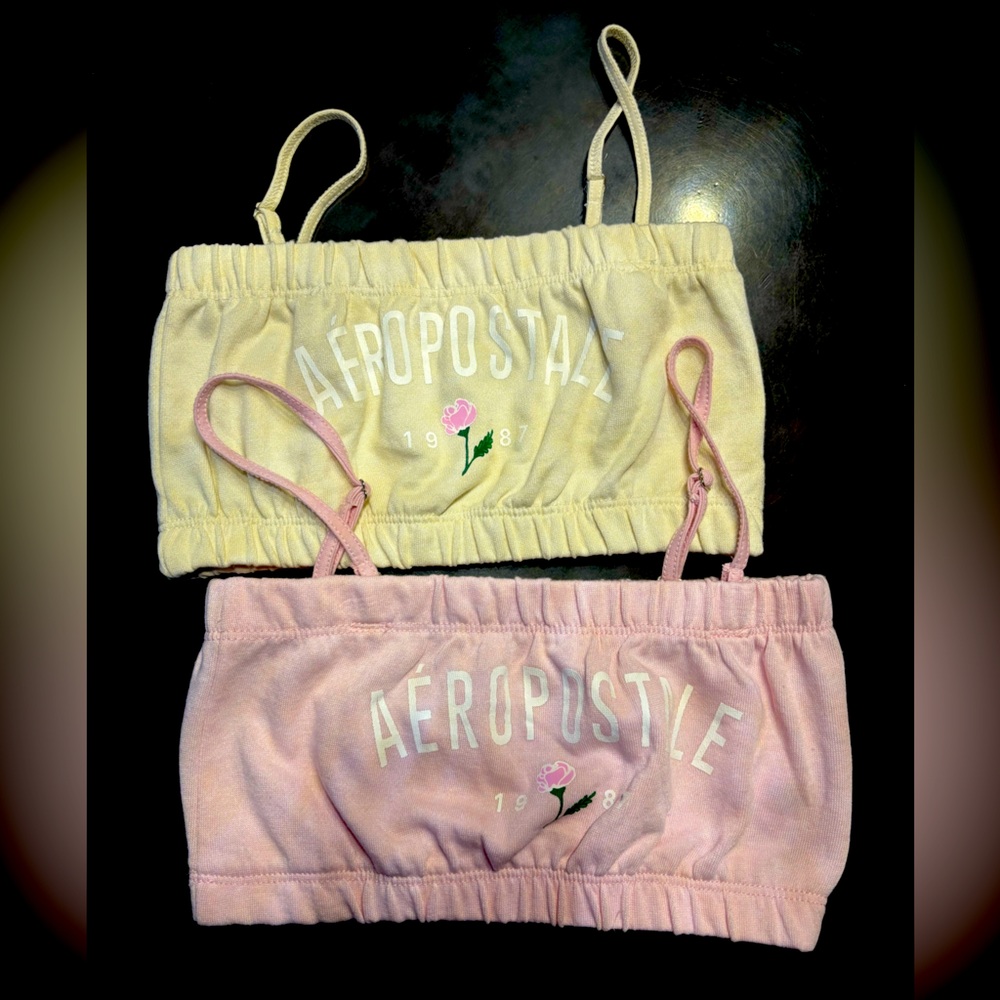 🔮 5/$25 Aeropostale Yellow and Pink Tube Top Set